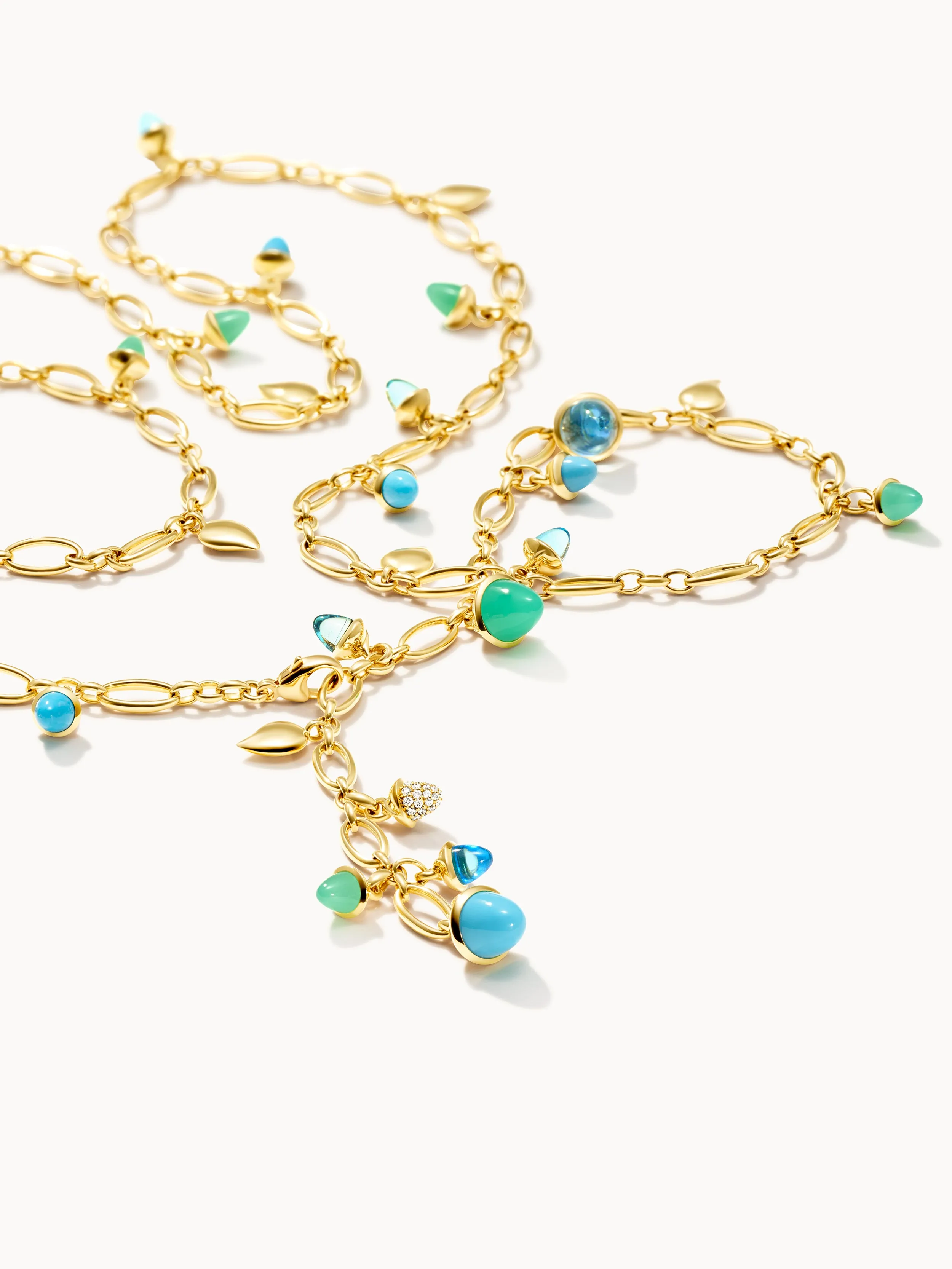Necklace MIKADO 'Lagoon' with Diamond Pavé - 100 cm 'Lagoon' with Diamond Pavé - 100 cm