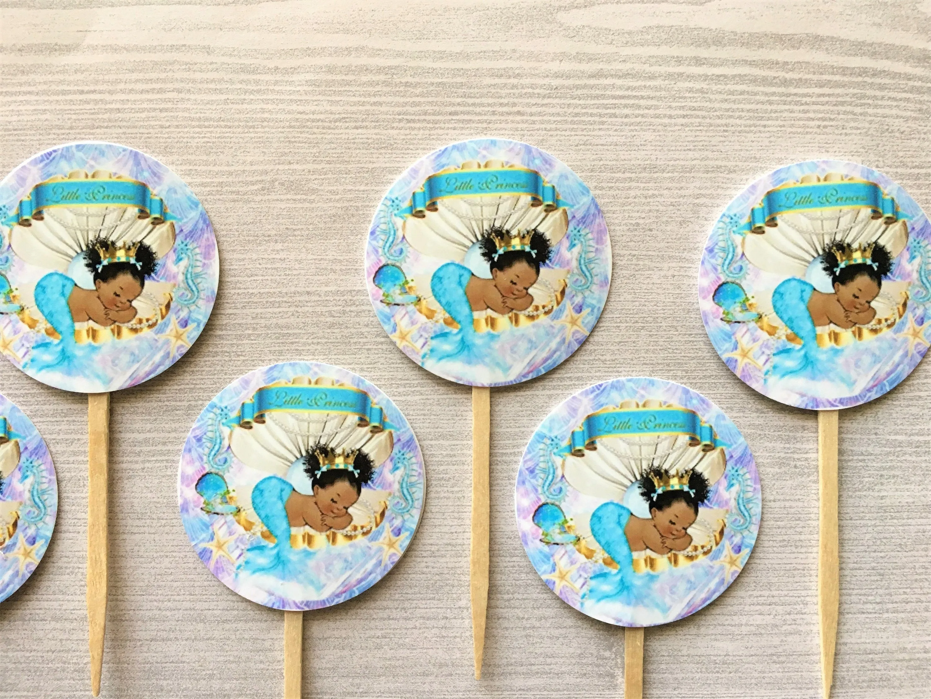 Newborn Cupcake Toppers, Set of 6