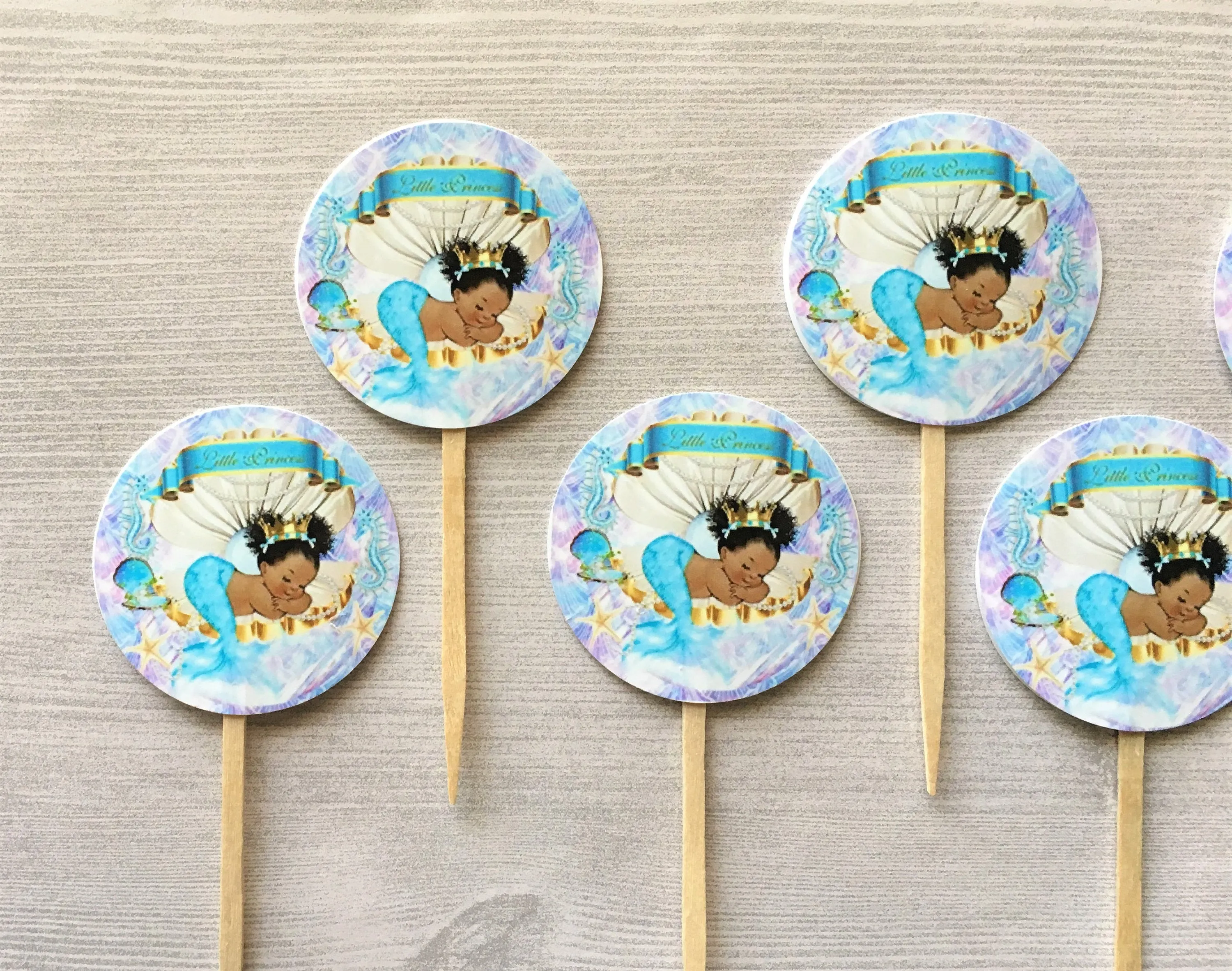 Newborn Cupcake Toppers, Set of 6
