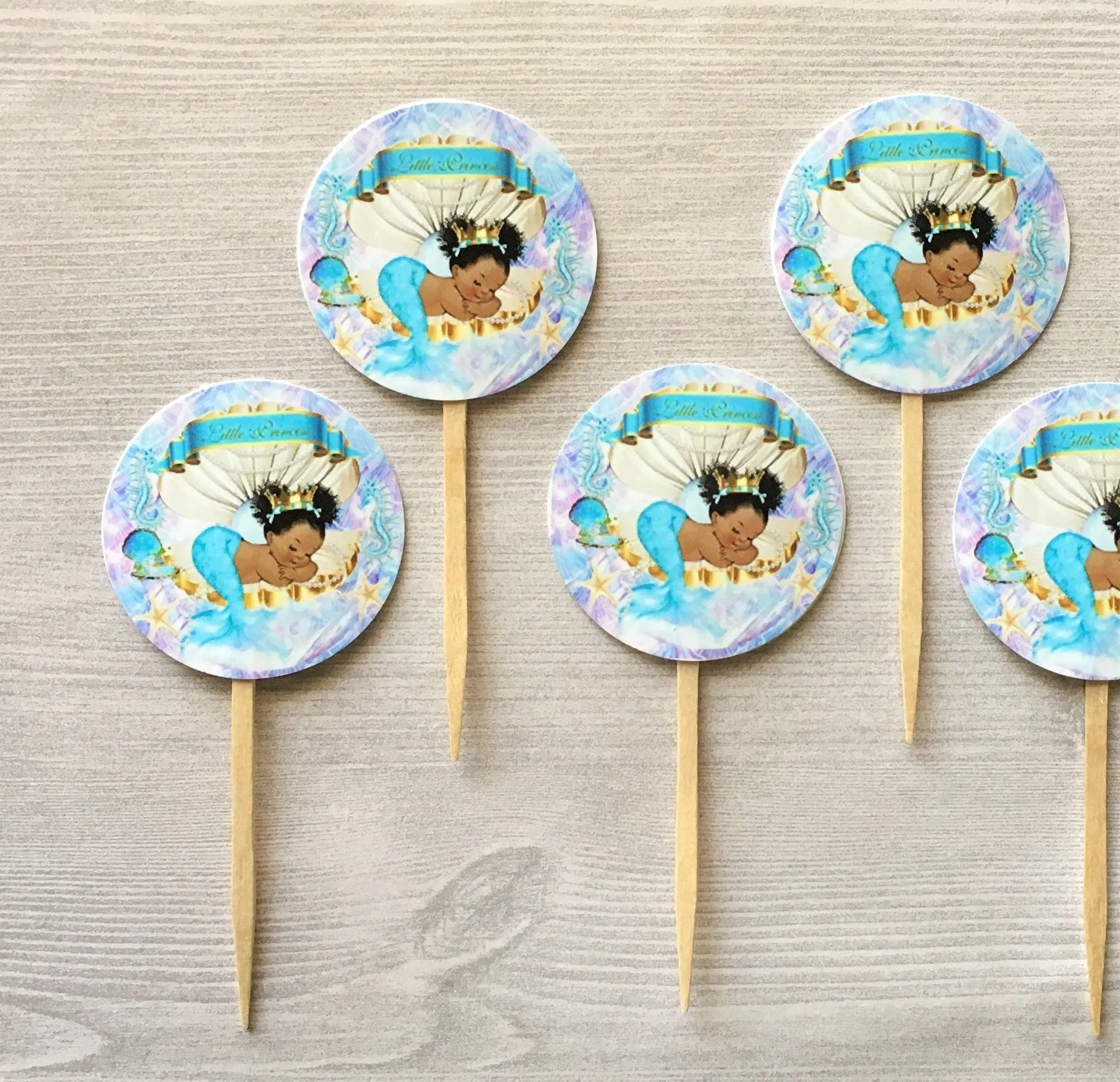 Newborn Cupcake Toppers, Set of 6