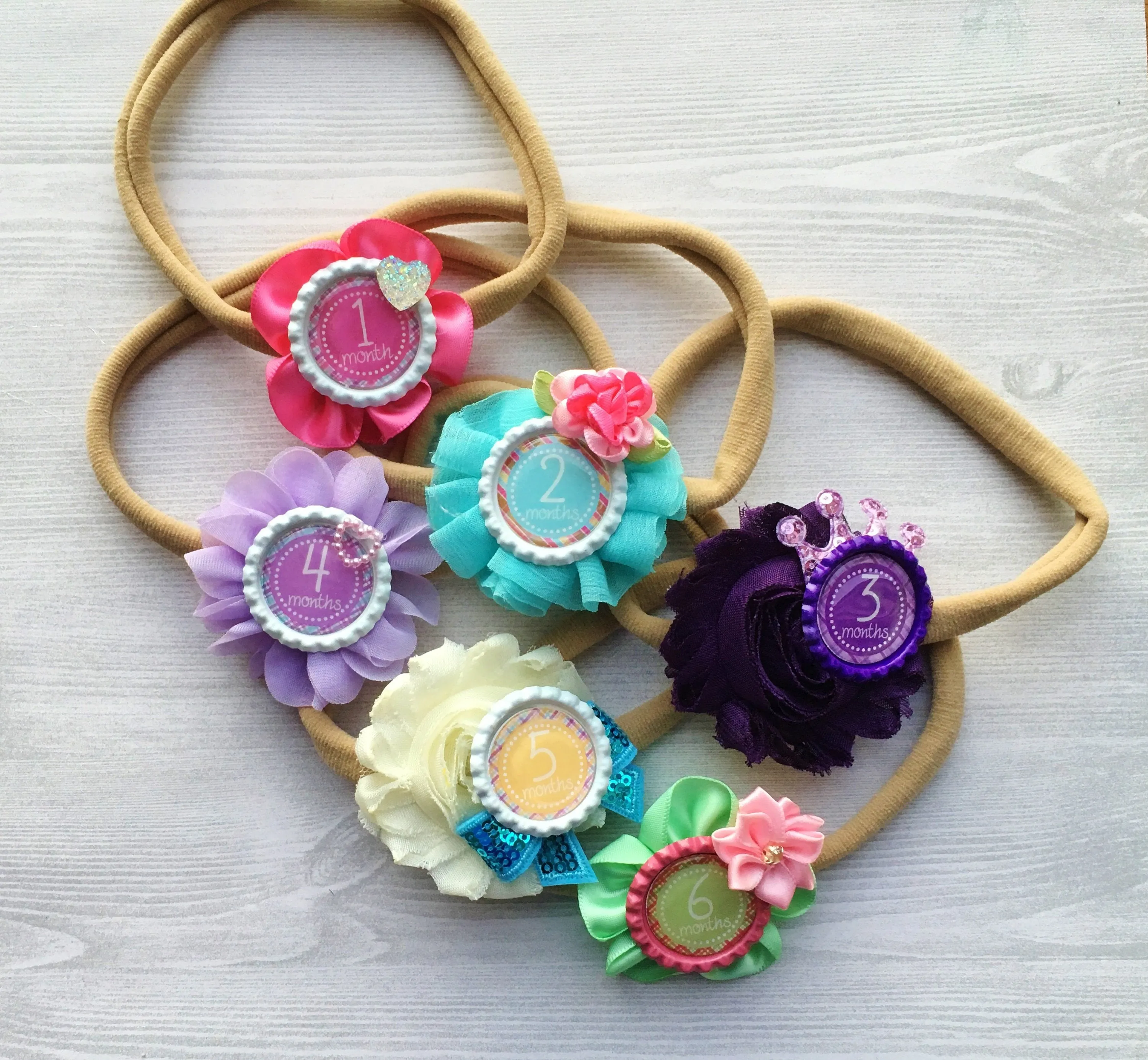 Newborn/Infant Nylon Headbands, Set of 6