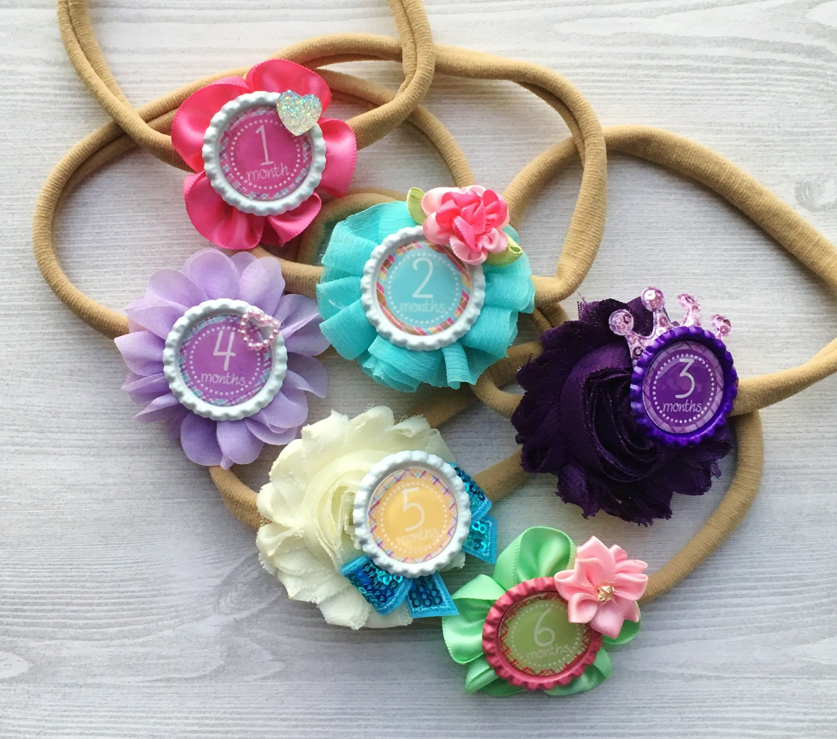 Newborn/Infant Nylon Headbands, Set of 6