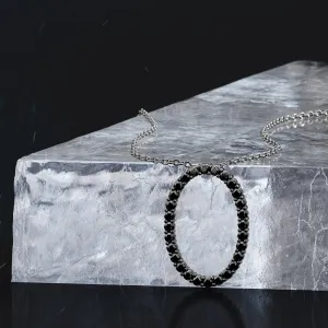 Nova Natural Black Diamond Alternative Pendant with a White Necklace