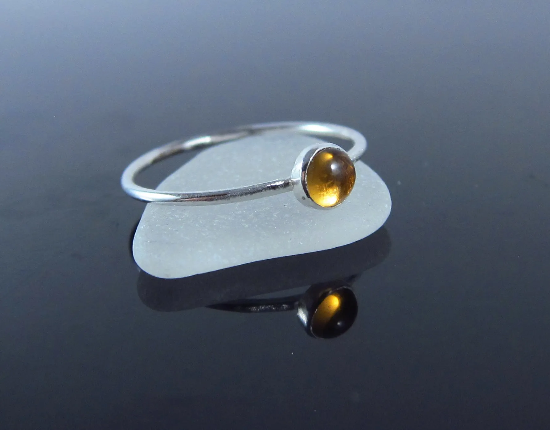 November Birthstone Ring Citrine-Sterling Silver