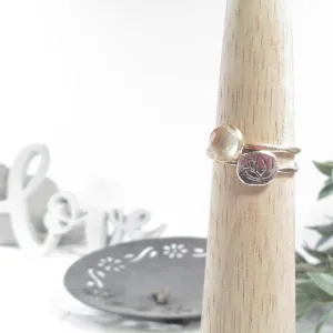 Nugget Stacking Ring Lotus Flower - Mixed Metals Choose Your Band