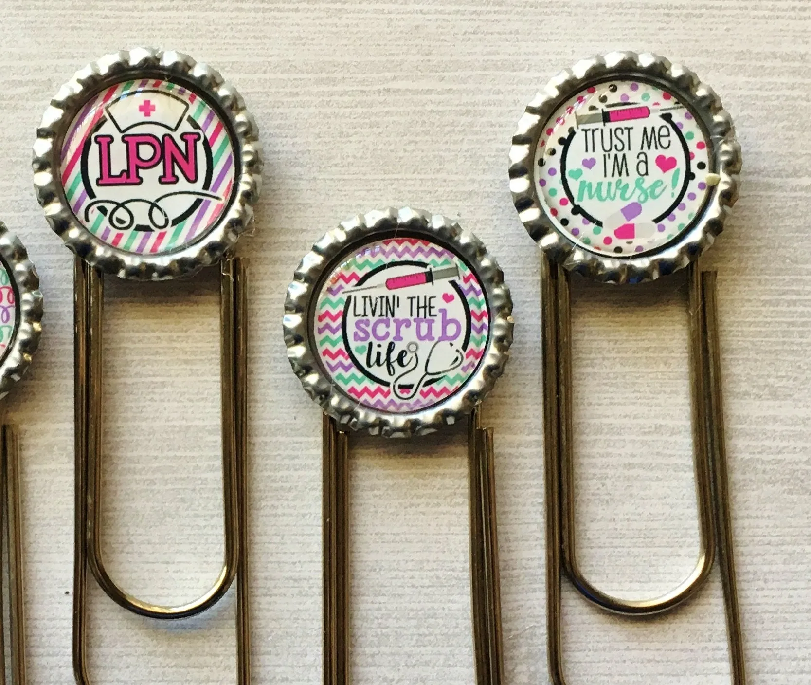 Nurse and LPN Planner Clips, Set of 5