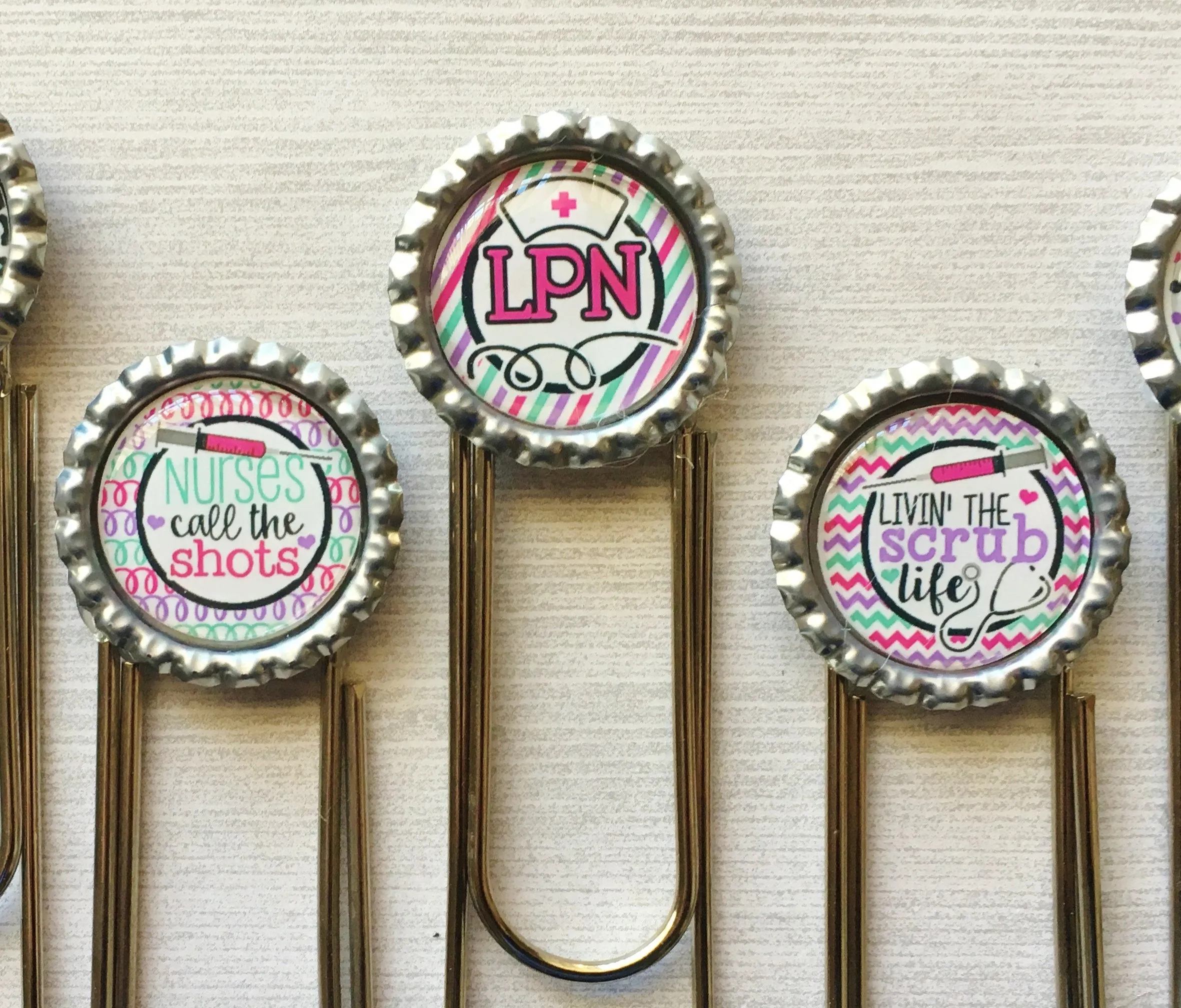 Nurse and LPN Planner Clips, Set of 5