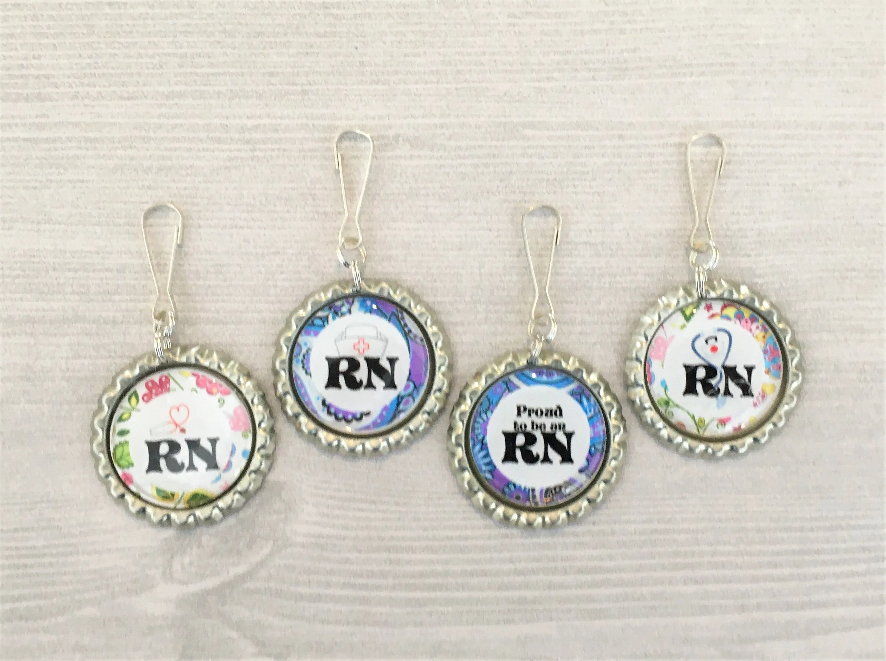 Nurse (RN) Zipper Pull Charms