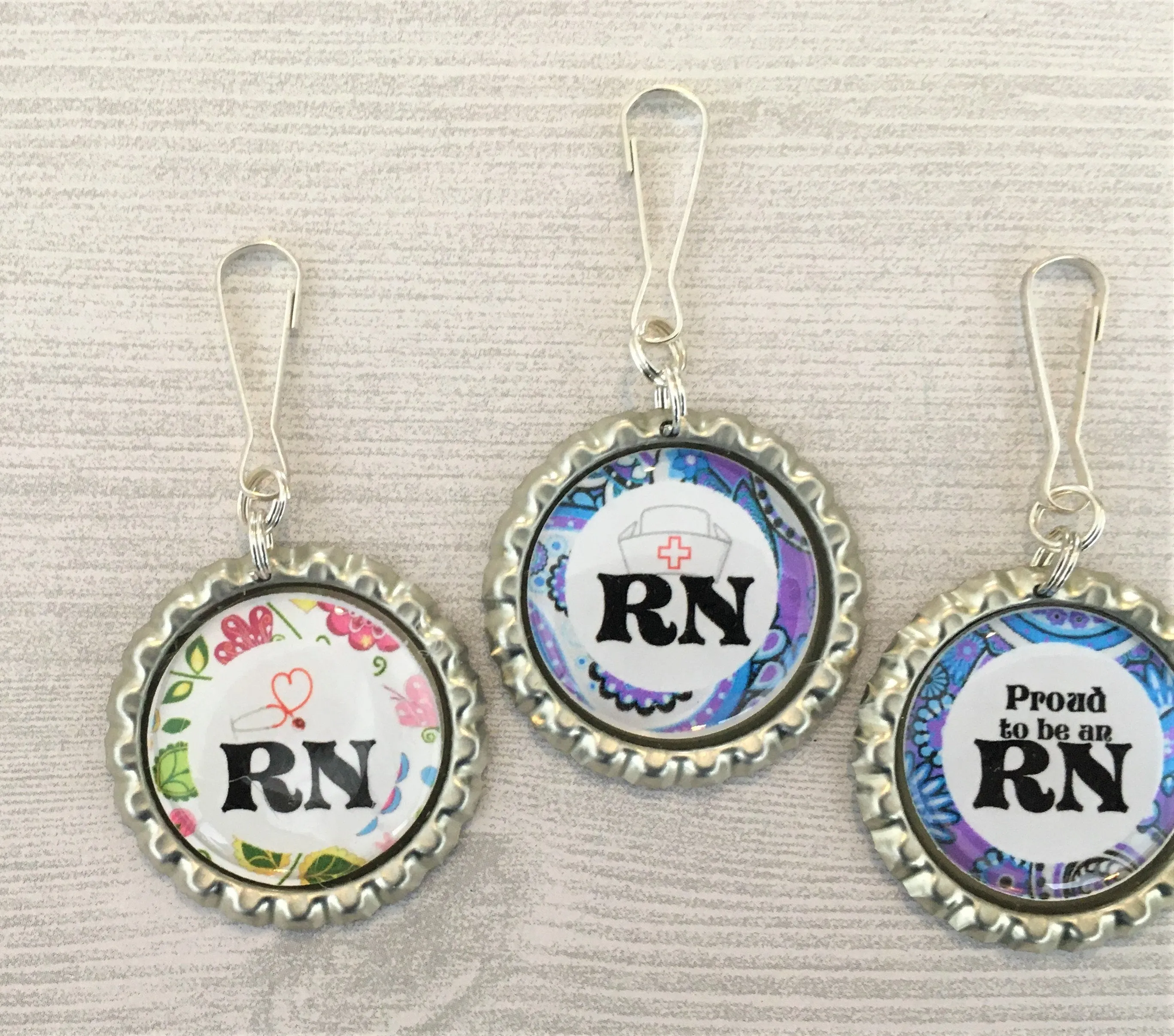 Nurse (RN) Zipper Pull Charms