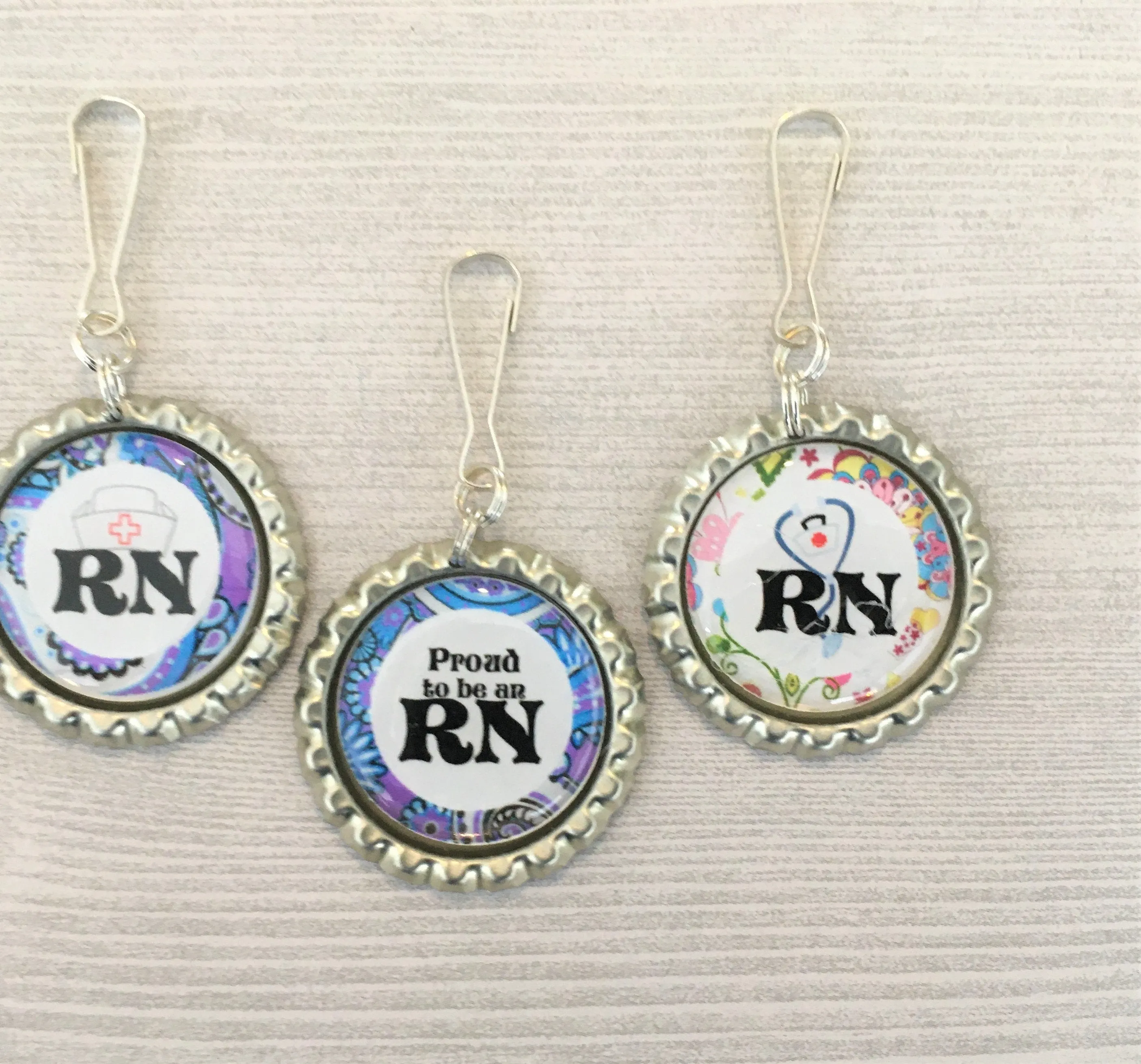 Nurse (RN) Zipper Pull Charms