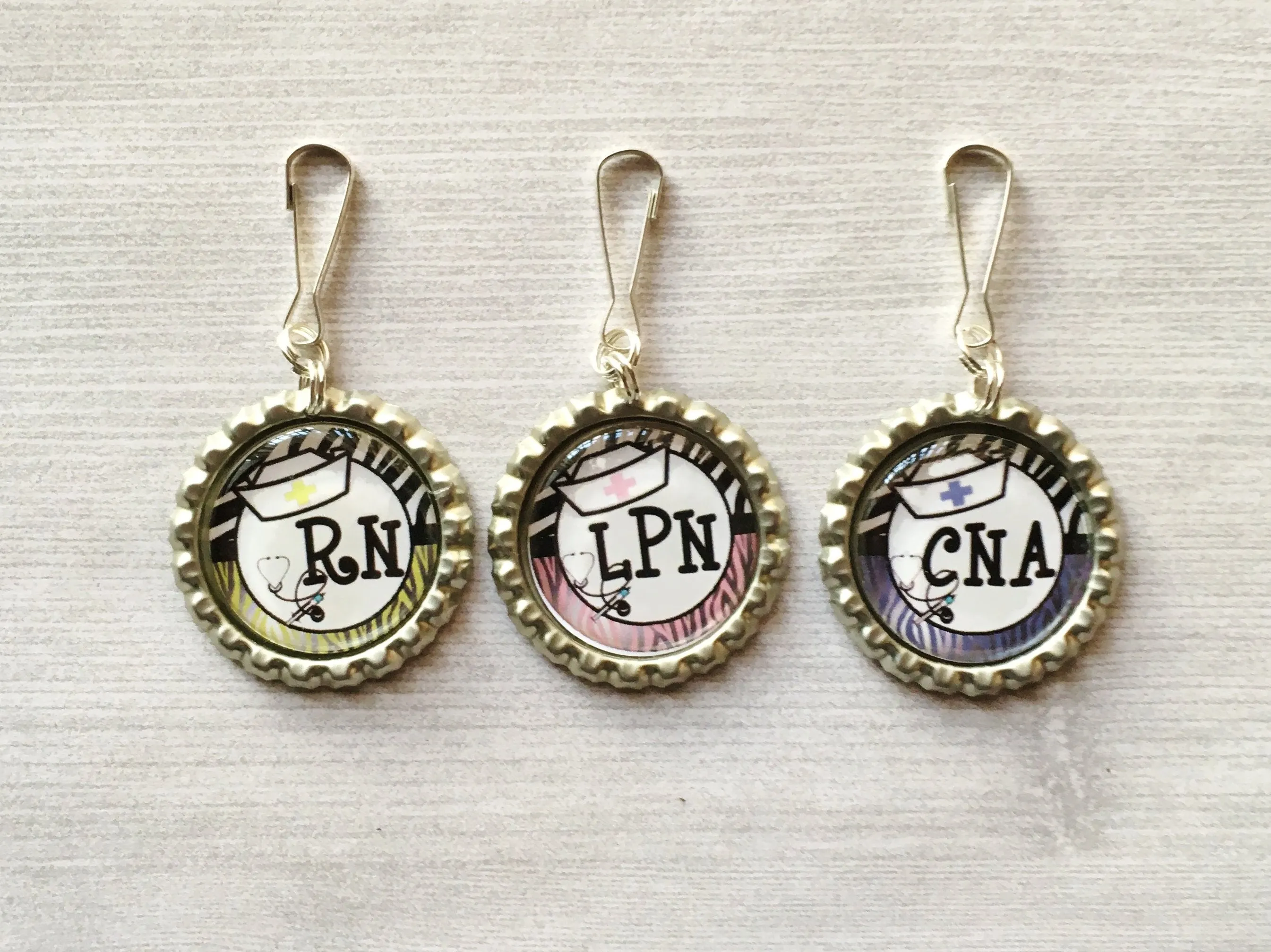 Nursing (RN,LPN,CNA) Zipper Pull Charms