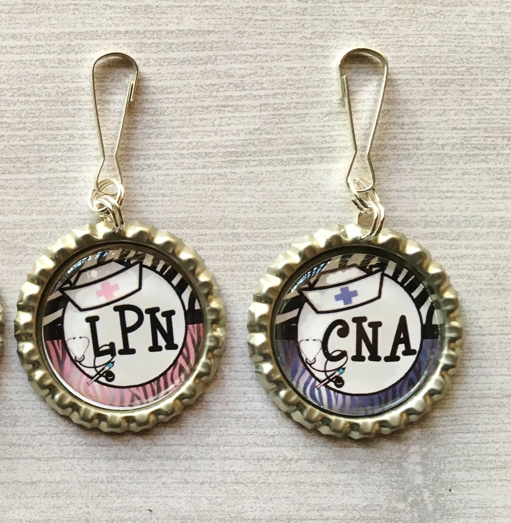 Nursing (RN,LPN,CNA) Zipper Pull Charms