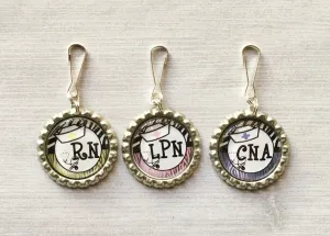 Nursing (RN,LPN,CNA) Zipper Pull Charms