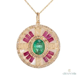 Objet Emerald & Ruby Pendant