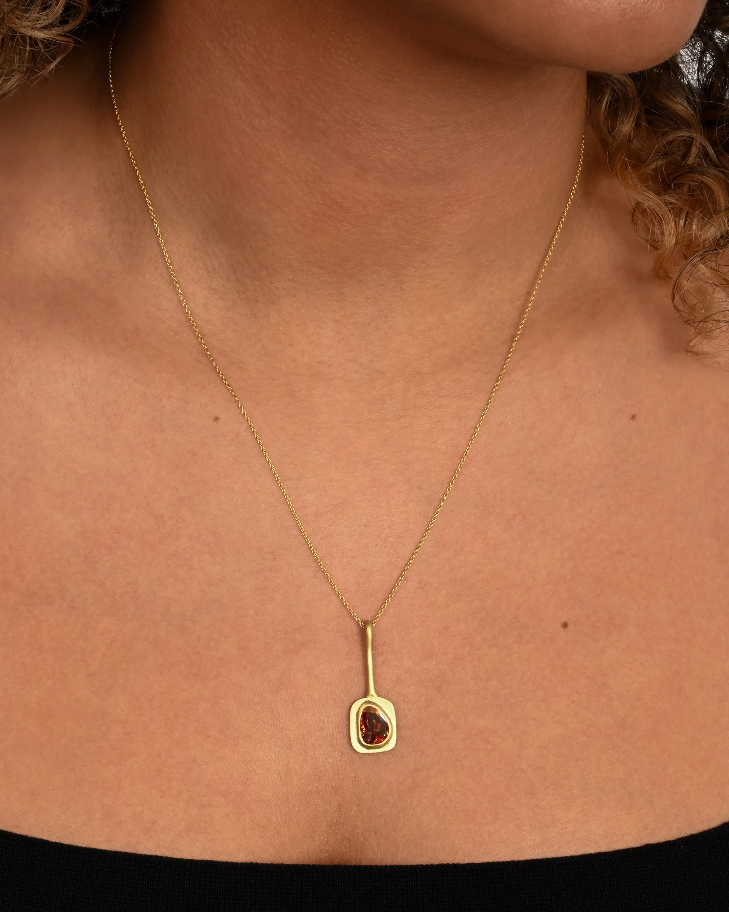 Ochre Diamond Pendant Necklace
