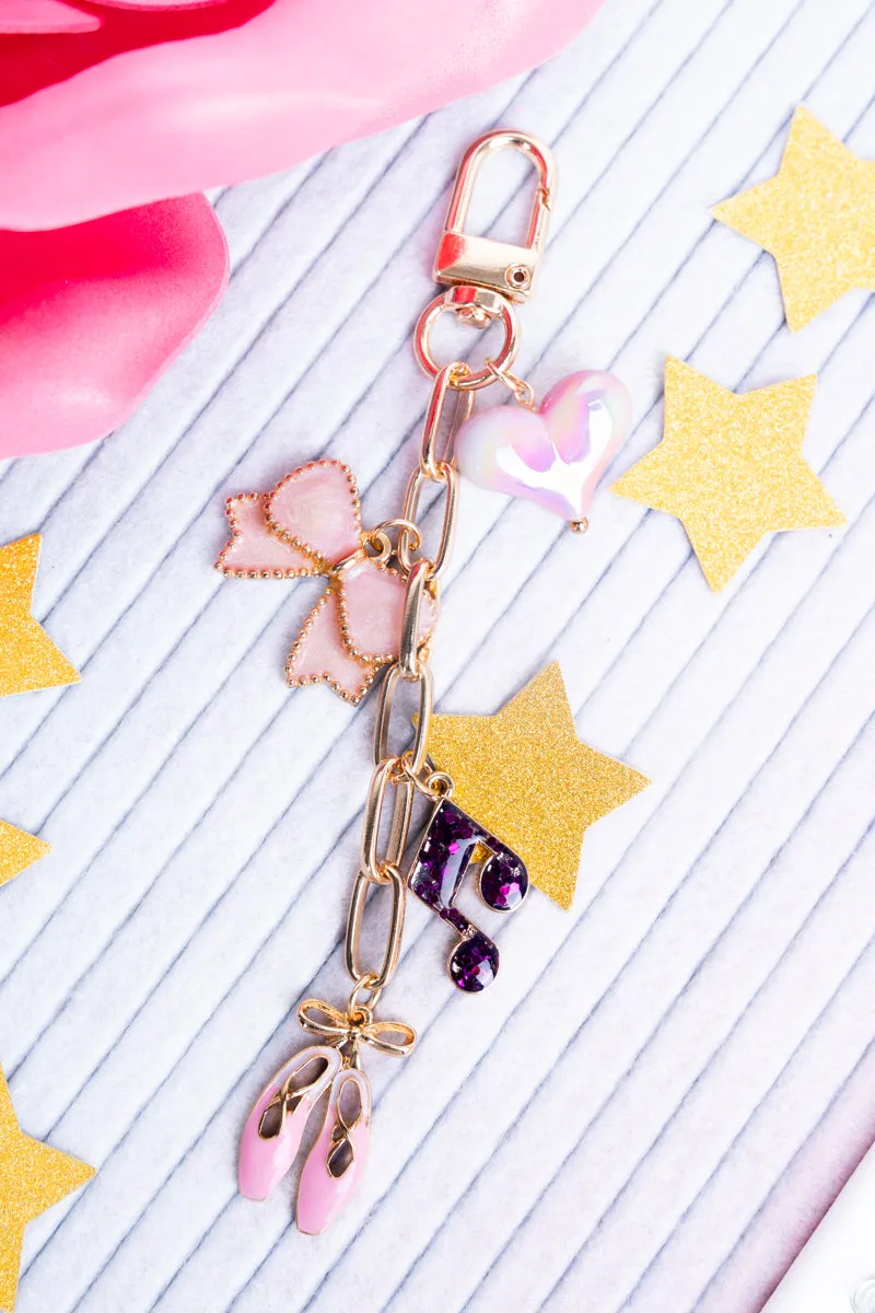 On Pointe Pink Goldtone Bag Charms