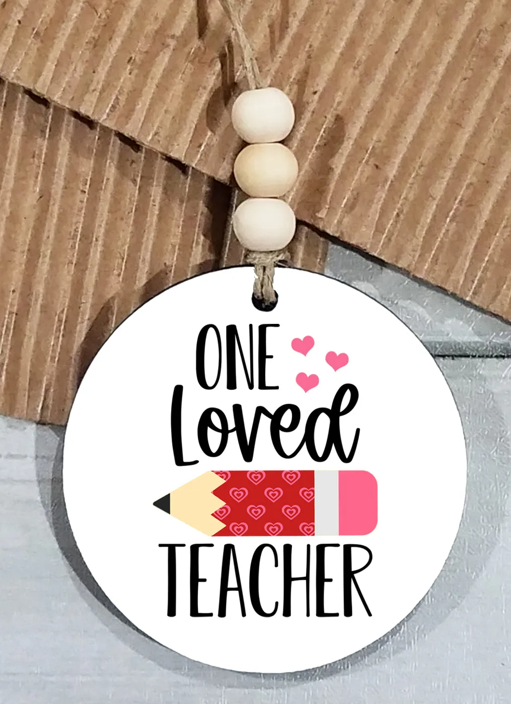 One Loved Teacher Valentine Car Charms