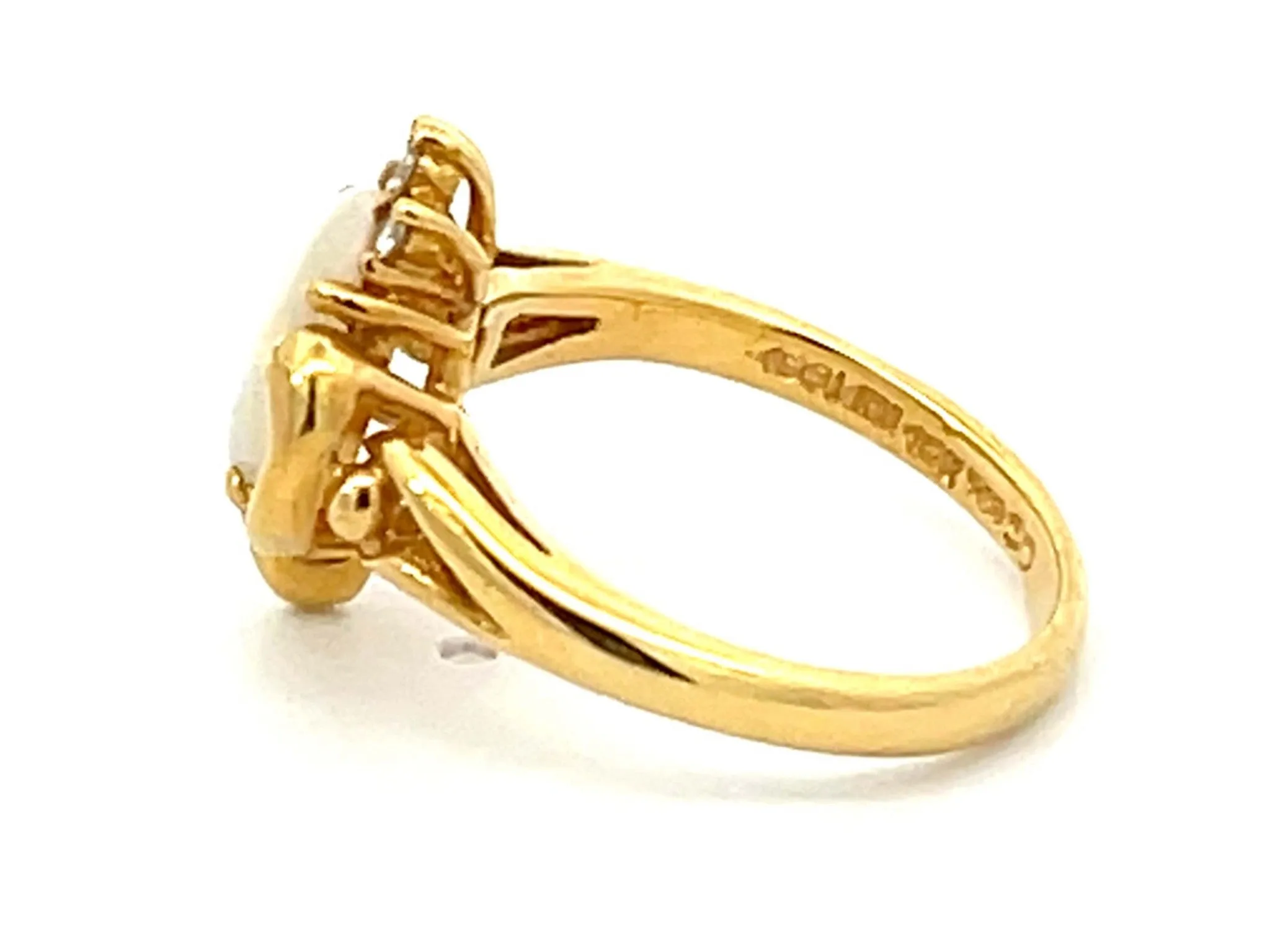 Opal and Diamond Ring 18k Yellow Gold