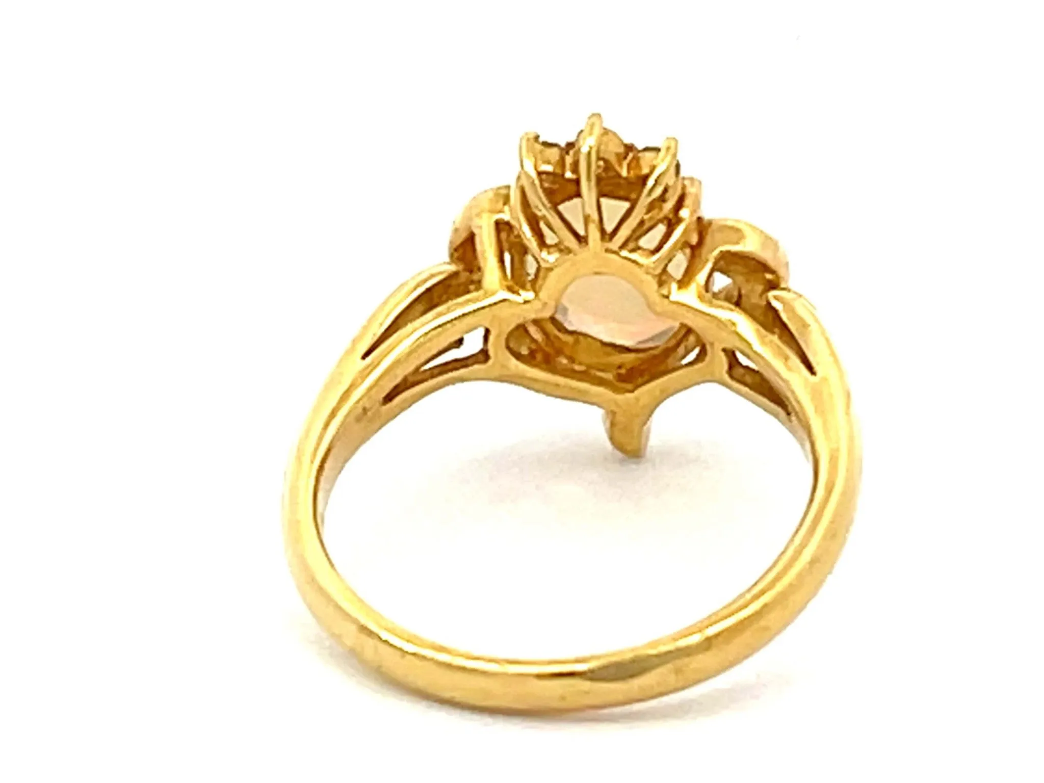 Opal and Diamond Ring 18k Yellow Gold