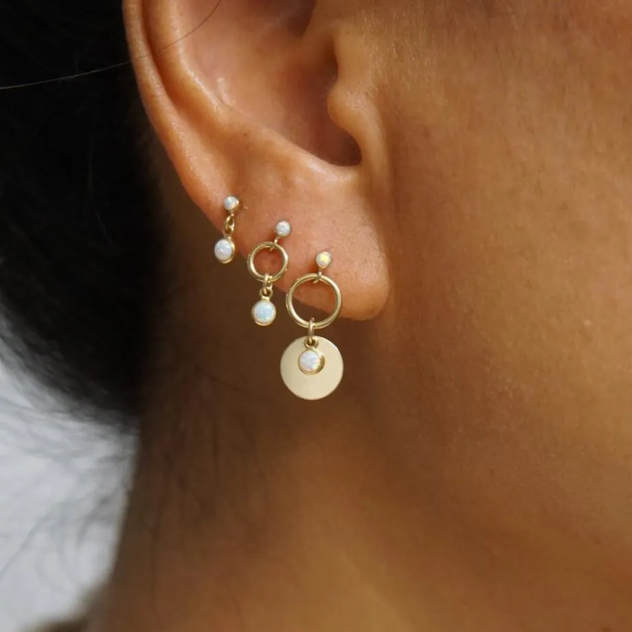 Opalescence Bubble & Disc Stud Earrings