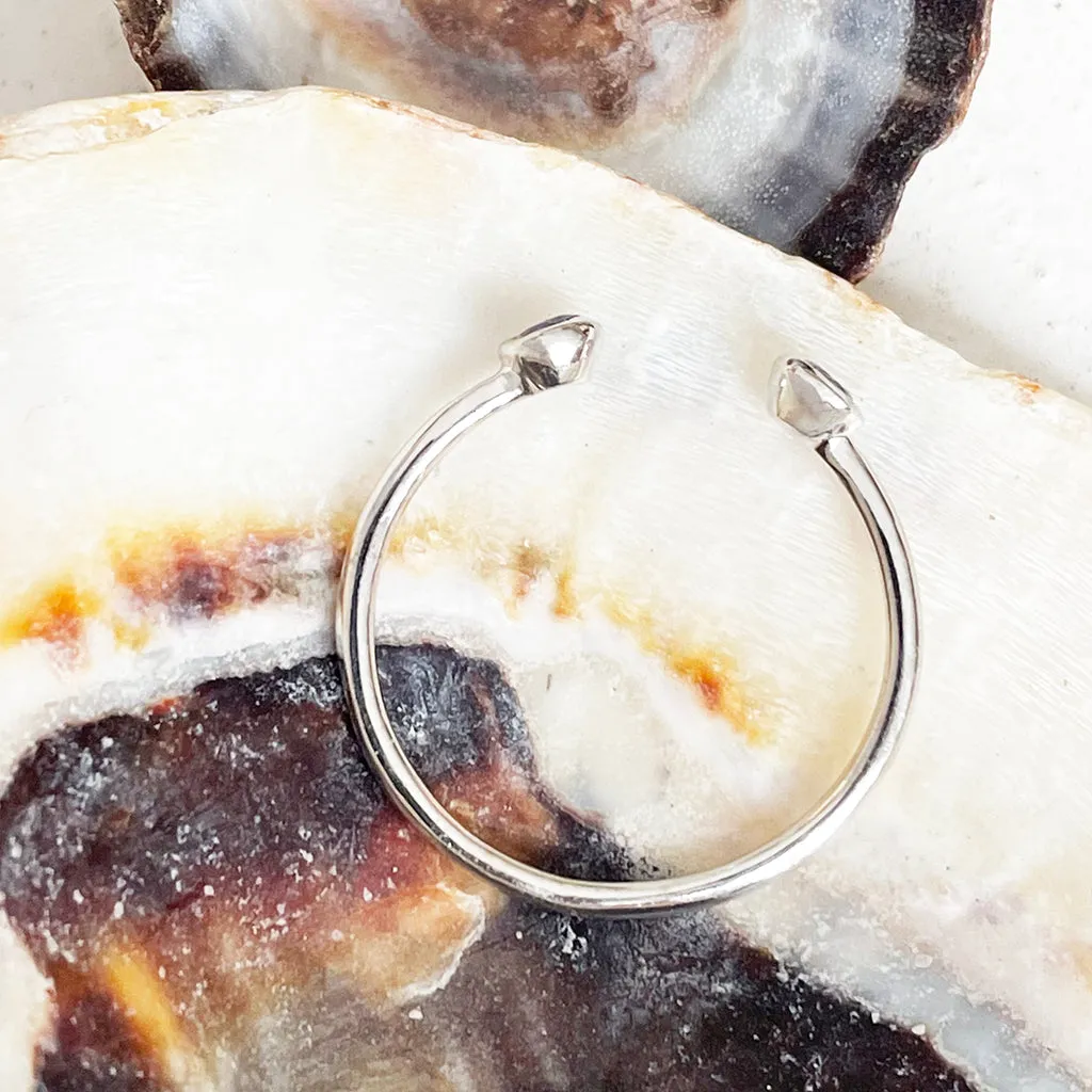 Open White Gold Double Bezel 2,5mm Tanzanite Stacking Ring
