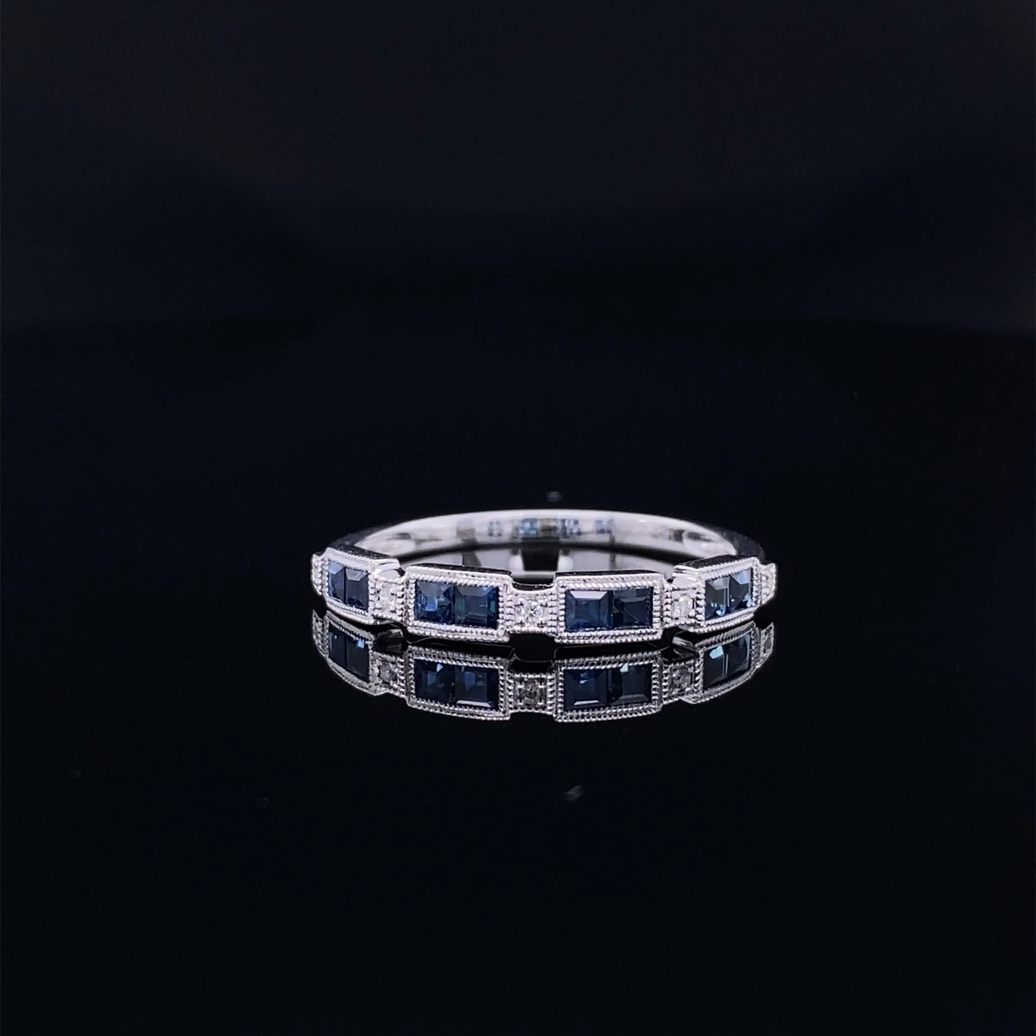 Orient Express Accented Gemstone White Gold Band