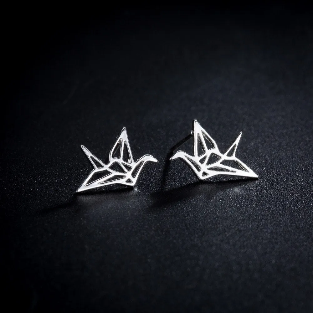 Origami Bird Stud Earrings