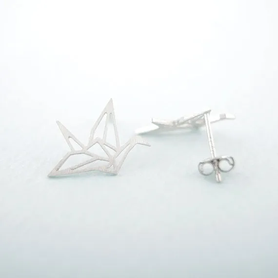 Origami Bird Stud Earrings