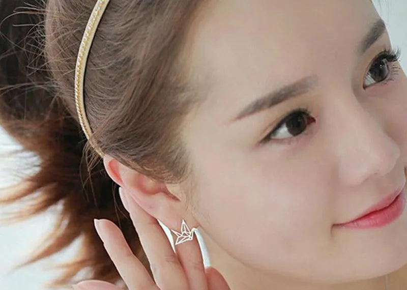 Origami Bird Stud Earrings