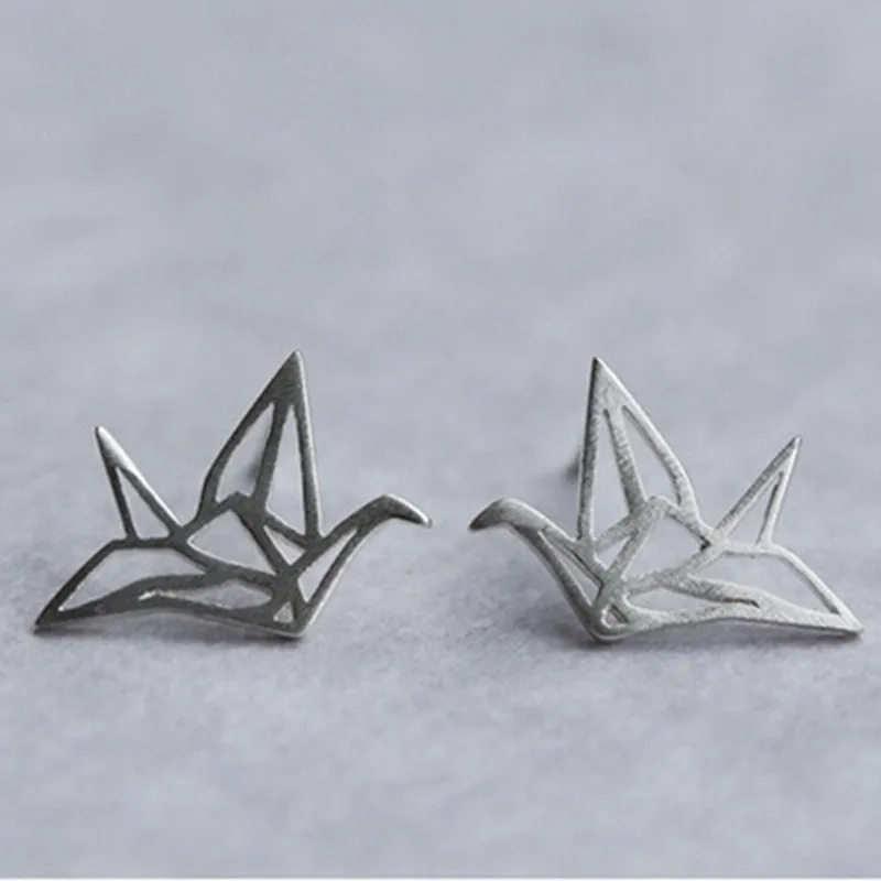 Origami Bird Stud Earrings