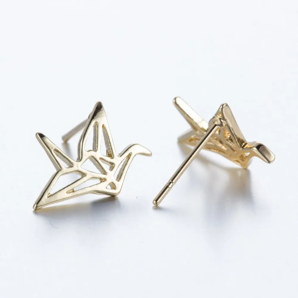 Origami Bird Stud Earrings