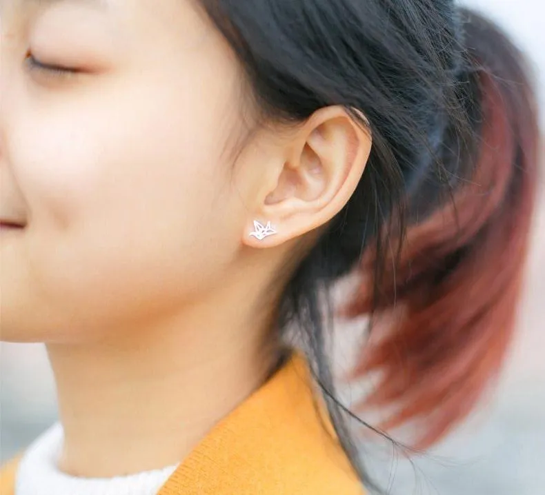 Origami Bird Stud Earrings