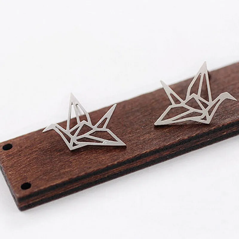 Origami Bird Stud Earrings