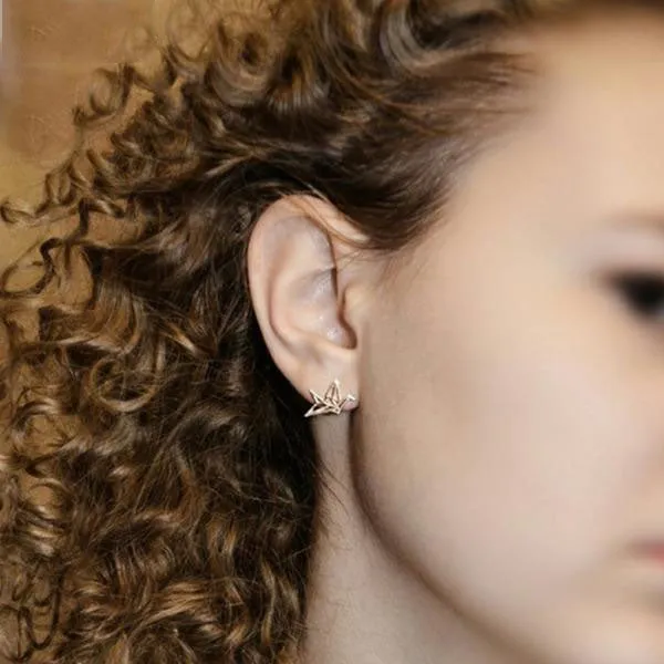 Origami Bird Stud Earrings