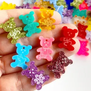 Ositos con motivos taínos - 8 dijes, 20mm / Taino-inspired bear charms - 8 charms, 20mm