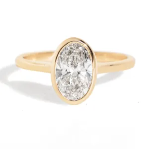 Oval Diamond Classic Bezel Ring