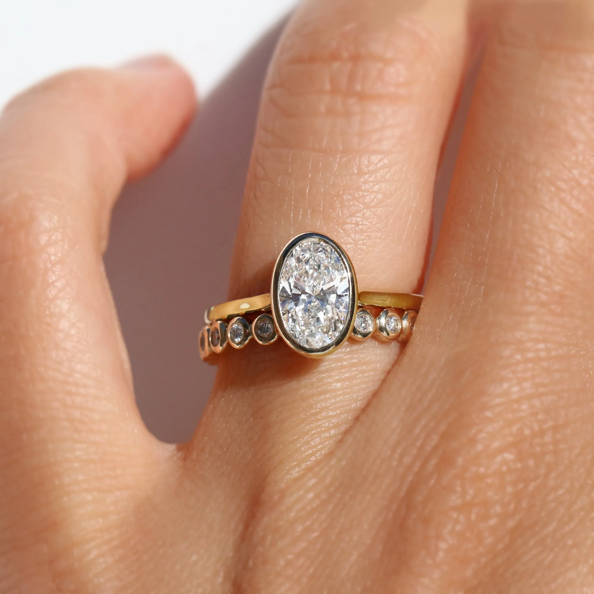 Oval Diamond Classic Bezel Ring
