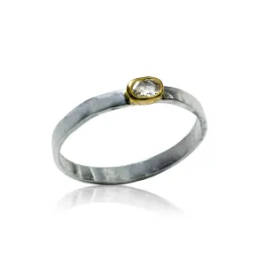 Oval Rose Cut Diamond Stacking Ring