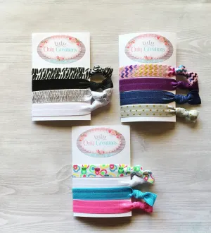 Owls, Denim, Zebra and Rainbow Hair Ties