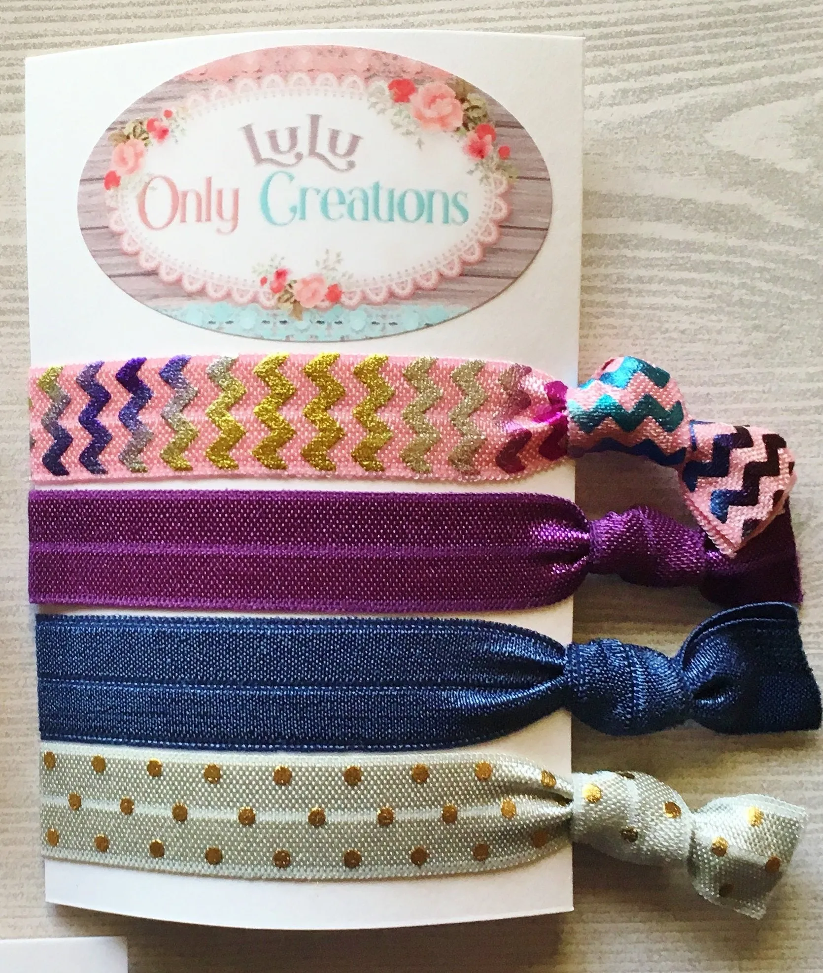 Owls, Denim, Zebra and Rainbow Hair Ties