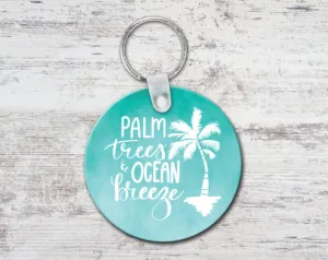 Palm Trees Ocean Breeze Keychain