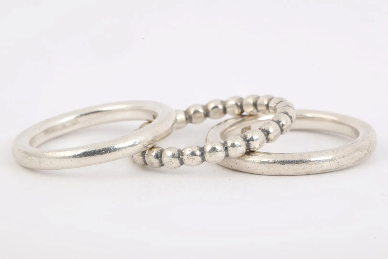 Pandora 925 Silver Stackable Rings Size 7.5 (11.38g.)