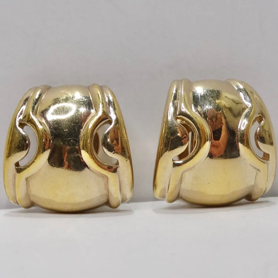 Panetta 18K Gold Plated Stud Statement Earrings