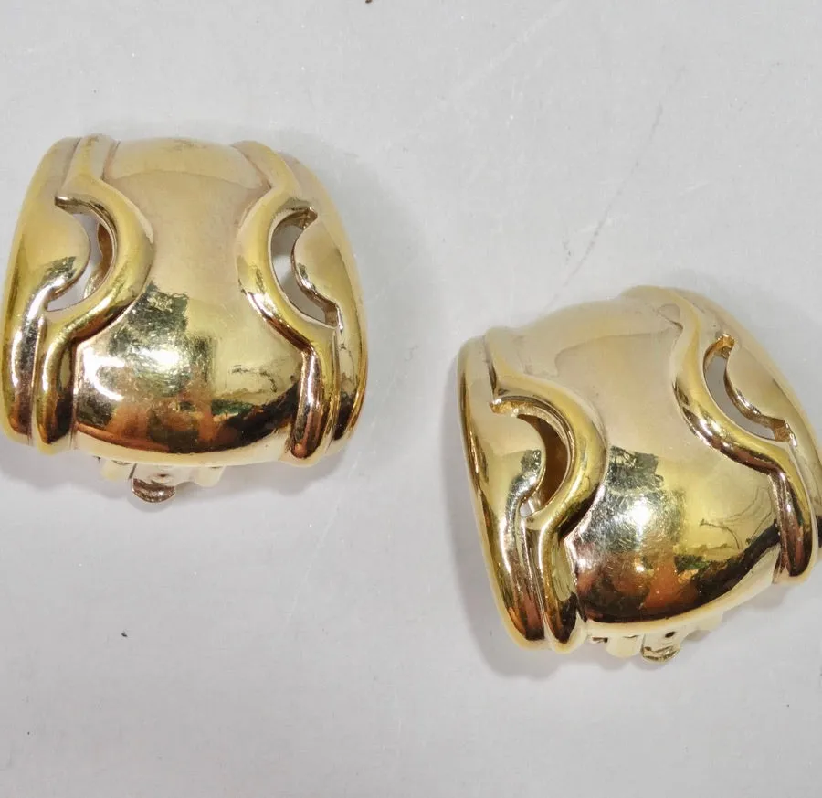 Panetta 18K Gold Plated Stud Statement Earrings