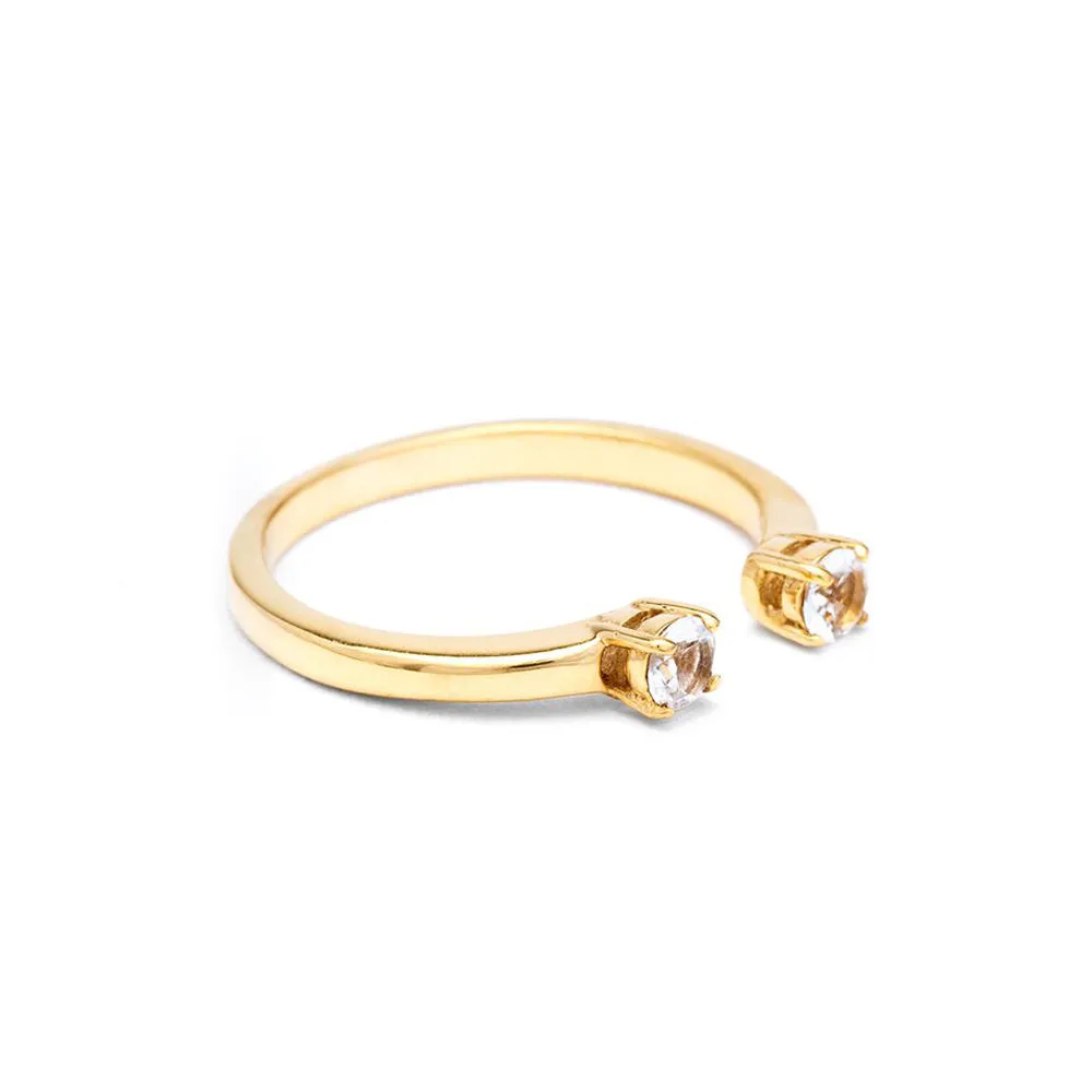 PASSAGE RING | 14K GOLD & HERKIMER