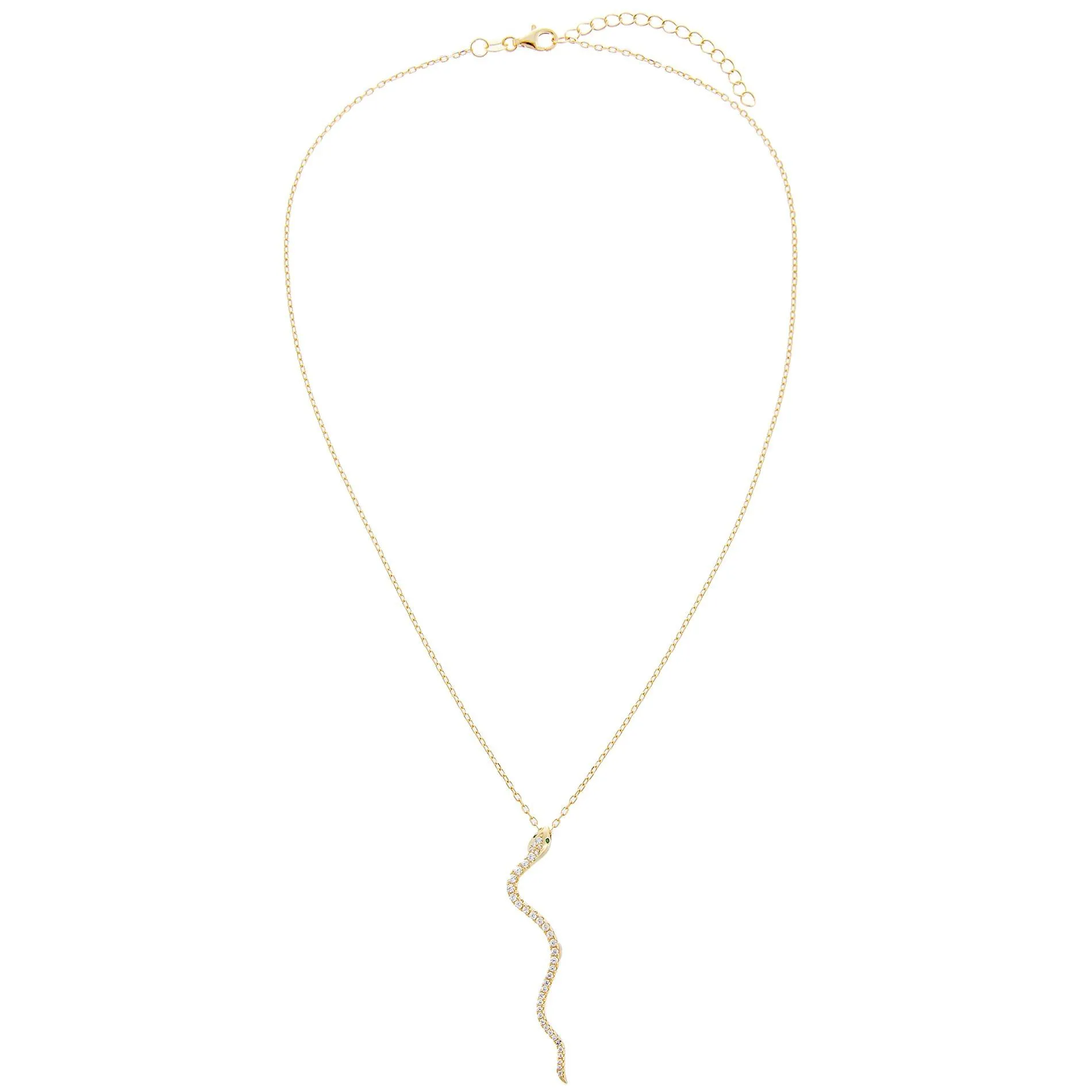 Pavé Snake Drop Necklace