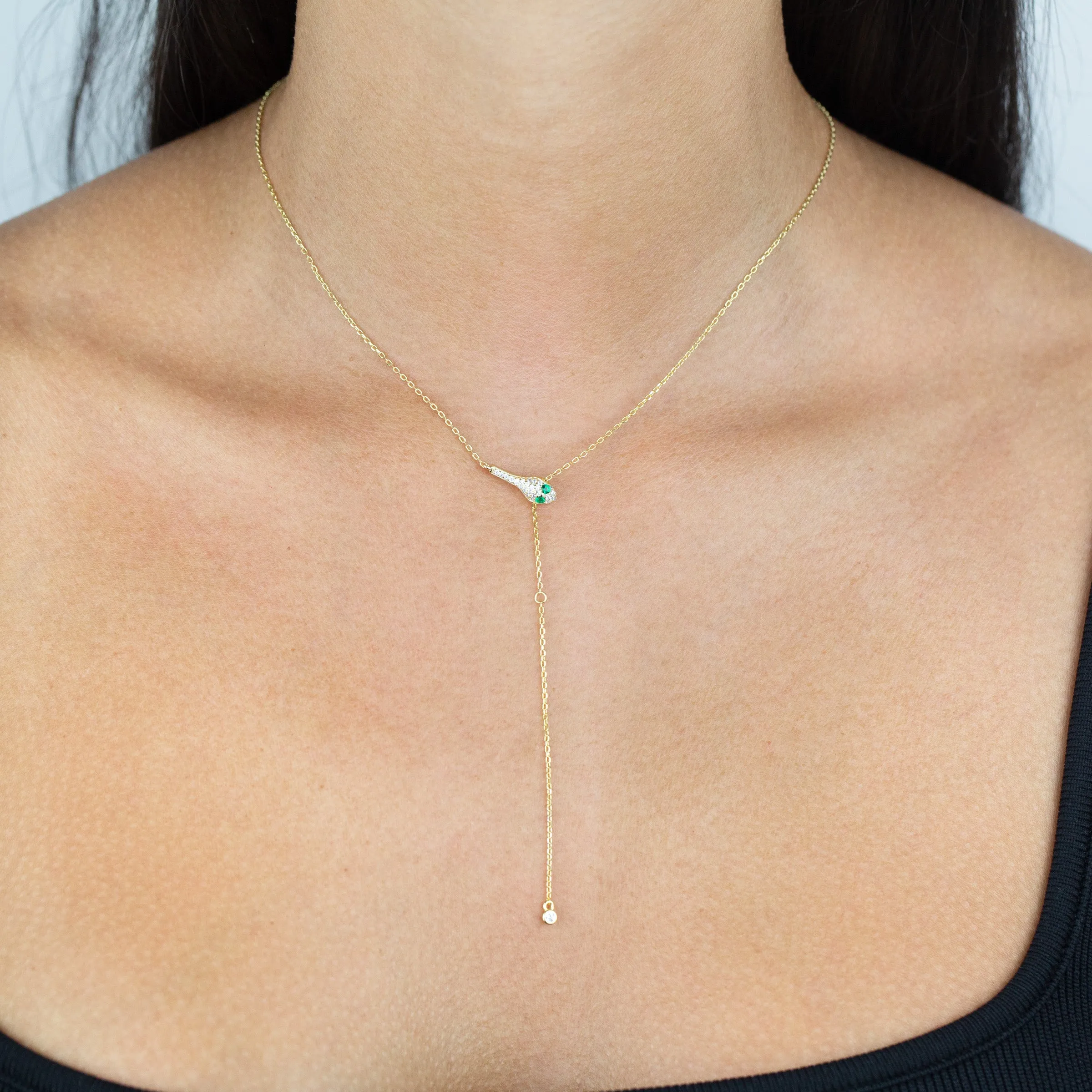 Pavé Snake Lariat