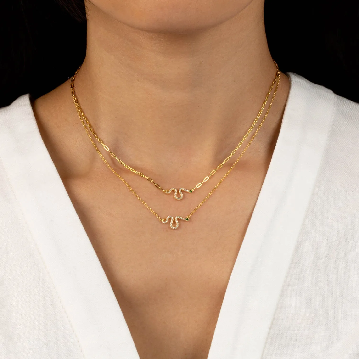 Pavé Snake Necklace