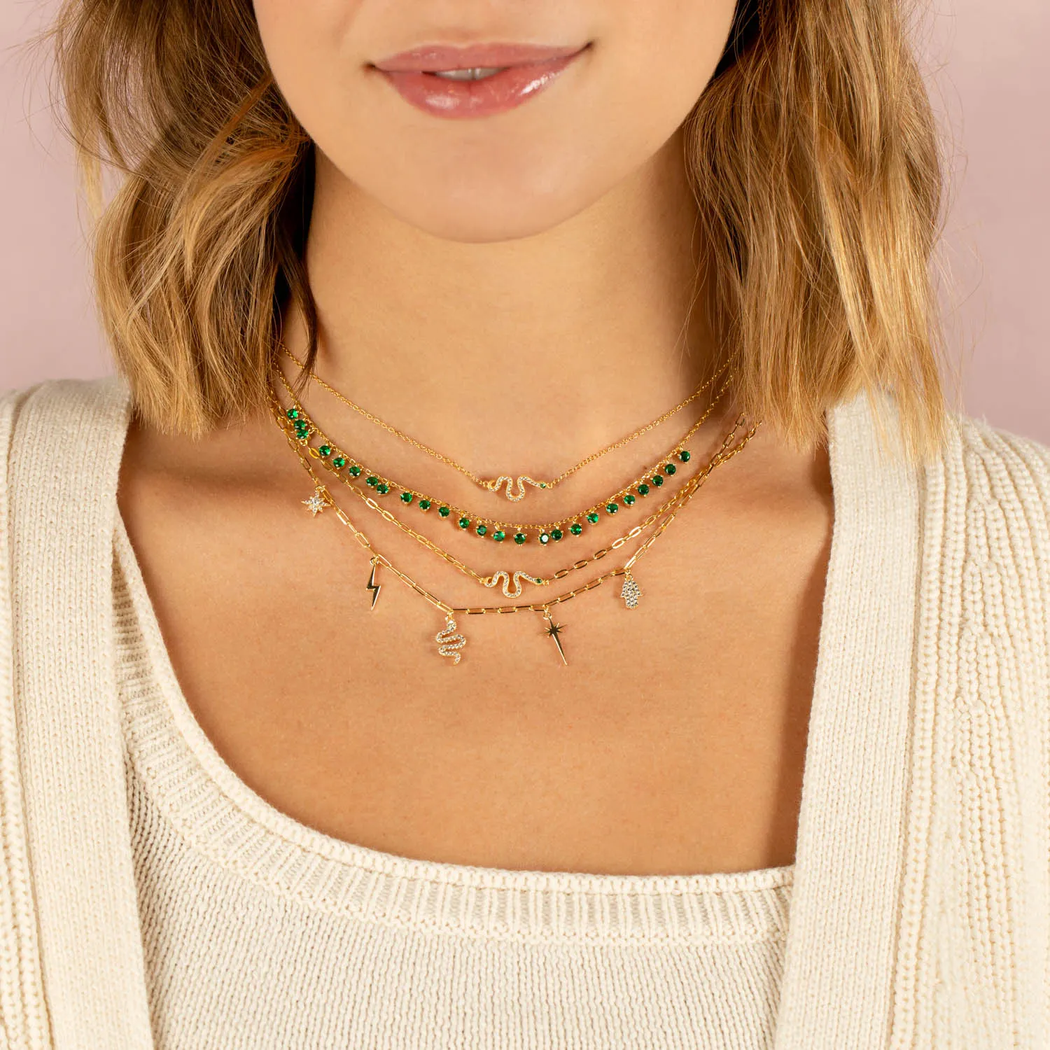 Pavé Snake Necklace