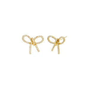 Pave Bow Tie Stud Earring